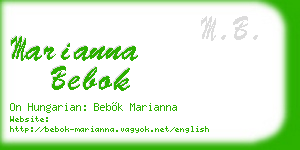 marianna bebok business card