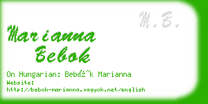 marianna bebok business card